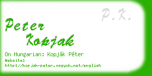 peter kopjak business card